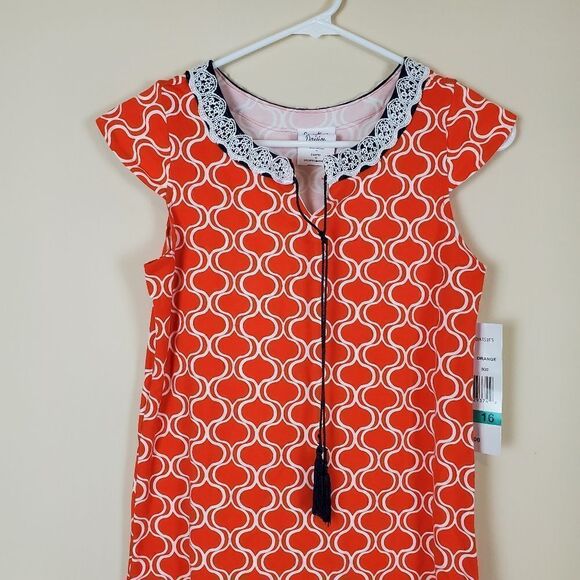 Counting Daisies Orange Printed Dress Size 16 Girls - Picture 2 of 7